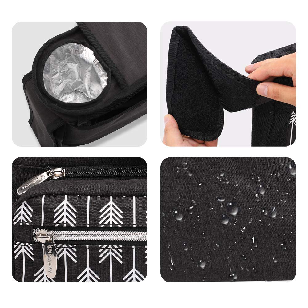 Lekebaby Baby Stroller Organizer with Insulated Cup Holders Universal Fit for All Baby Stroller Models Ultimate Accessory for Parents On-The-go, Arrow Print, Black : Baby