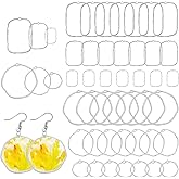 CHGCRAFT 48Pcs 6Styles Alloy Open Back Bezel Pendants Hollow Frame Pendants Resin Craft Bezels Jewelry Molds for DIY UV Resin Earrings Bracelet DIY Crafts