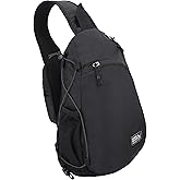 Eddie Bauer Ripstop 8L Shoulder Sling Pack with Padded Air-Mesh Adjustable Crossbody Strap for Right or Left Handed Fit - Black