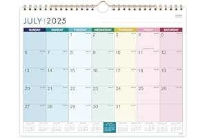 ARTFAN Calendar 2025-2026 Wall - 2025-2026 Wall Calendar, Jul.2025 - Dec.2026, 11" x 8.5", 18 Month with Unruled Block, Hanging Hook - Colorful Lump