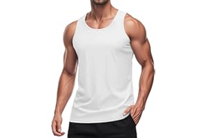 MAGCOMSEN Men UPF 80+ Tank Tops Workout Tank Muscle Sleeveless Shirts Quick Dry Tank Top Gym Summer