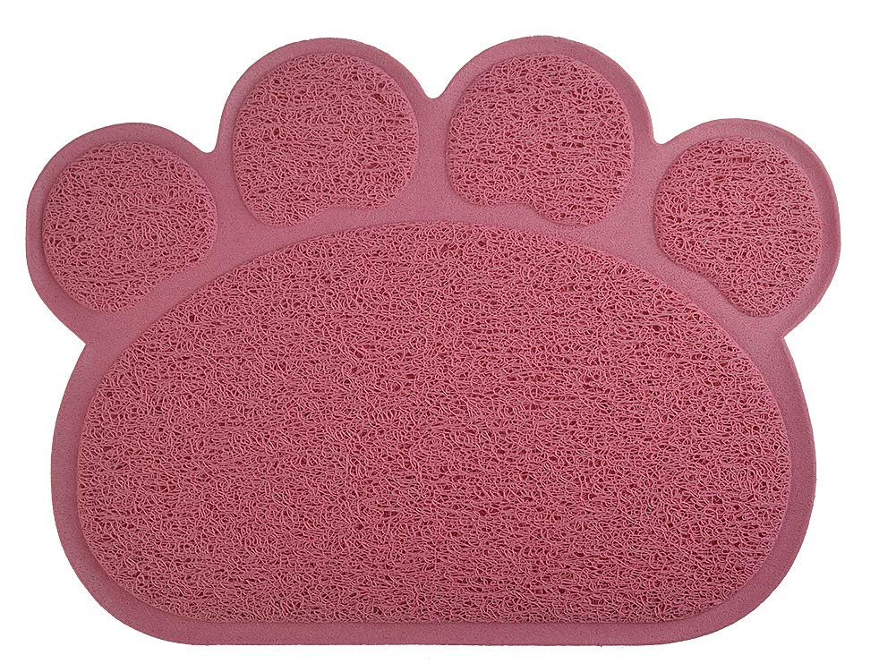 DM Paw-Shaped Large Cat Litter Tray Mat,7 Colors Available,60x45 cm (Oldrose)