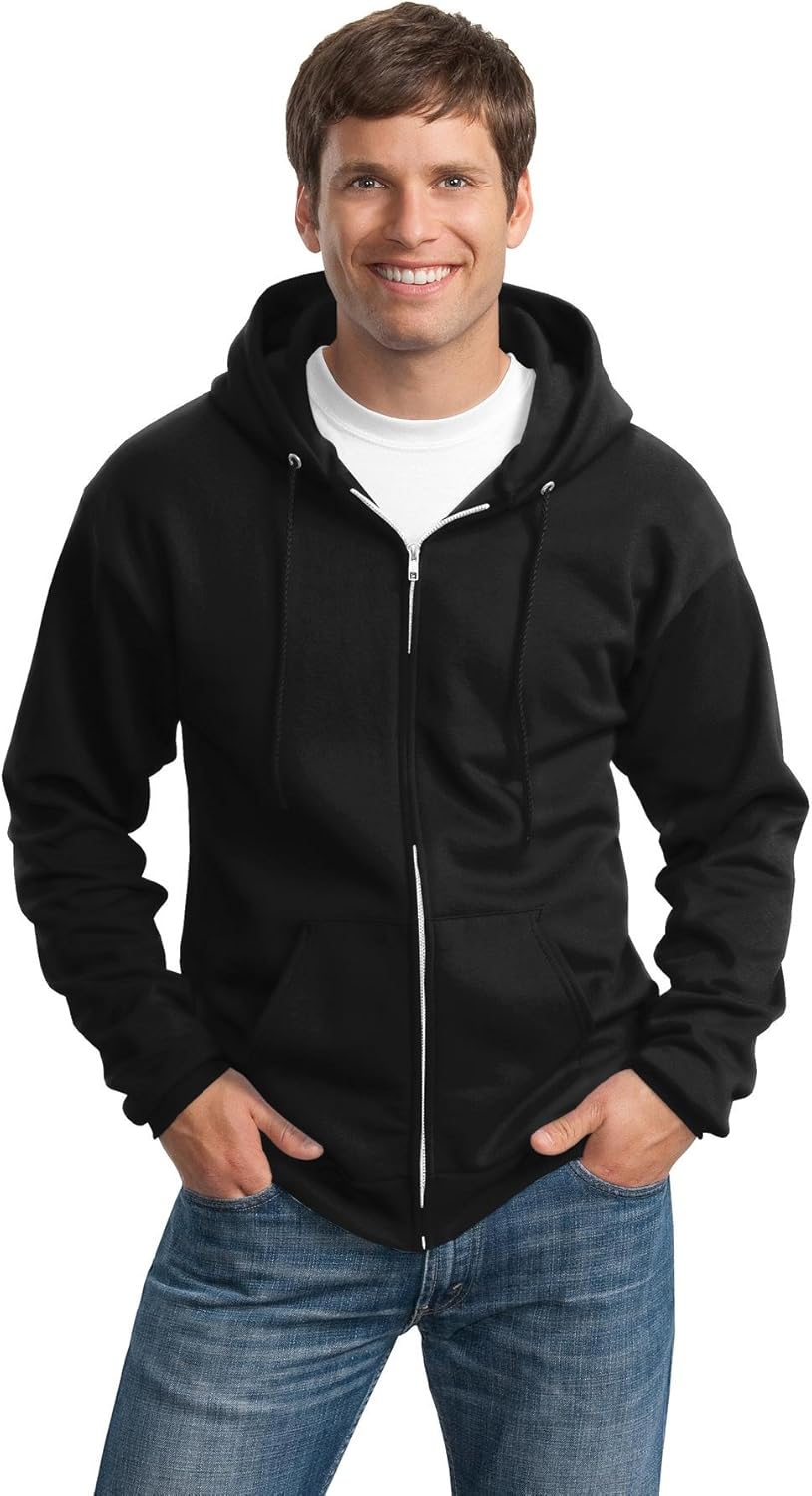 Port & Company Men's Tall Ultimate Full Zip Hooded Sweatshirt at  Men’s Clothing store