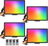50W LED Flood Light Outdoor with Remote 4 Pack, RGB
