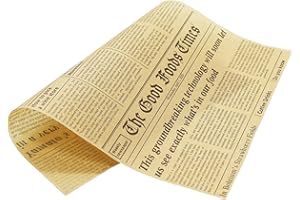 ANNBAKING Grease Proof Liners 13.8" x 9.8" Deli Wrap 200 Pack. Best Kraft Food Wrapping Paper Sheets for Picnic, Festival, Fair or BBQ. Perfect Liner for Tray, Basket or Boat (Kraft Newsprint)