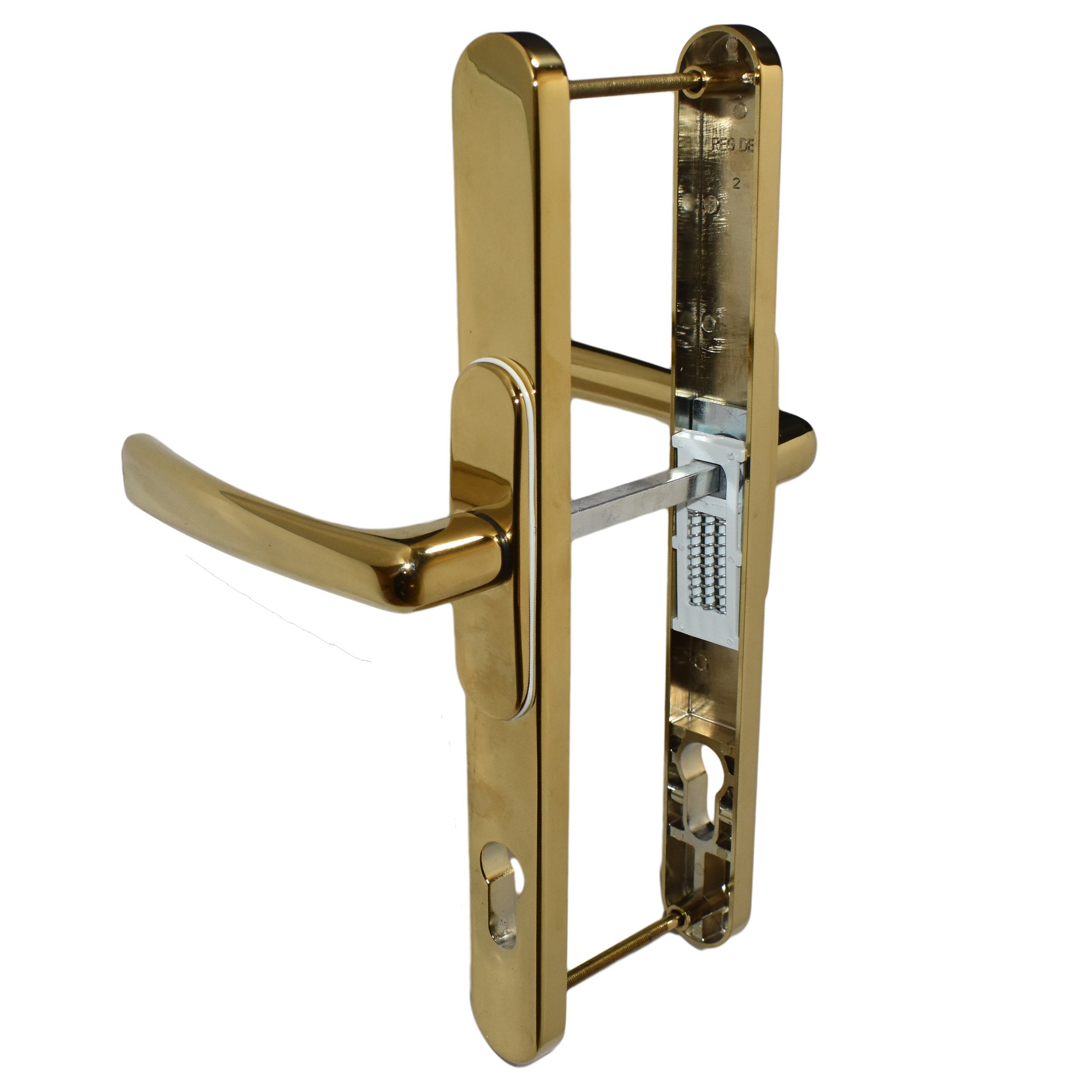 Universal Flexi UPVC Repair Door Handle Set Adjustable 92mm 68mm 62mm PZ Lever (Gold)