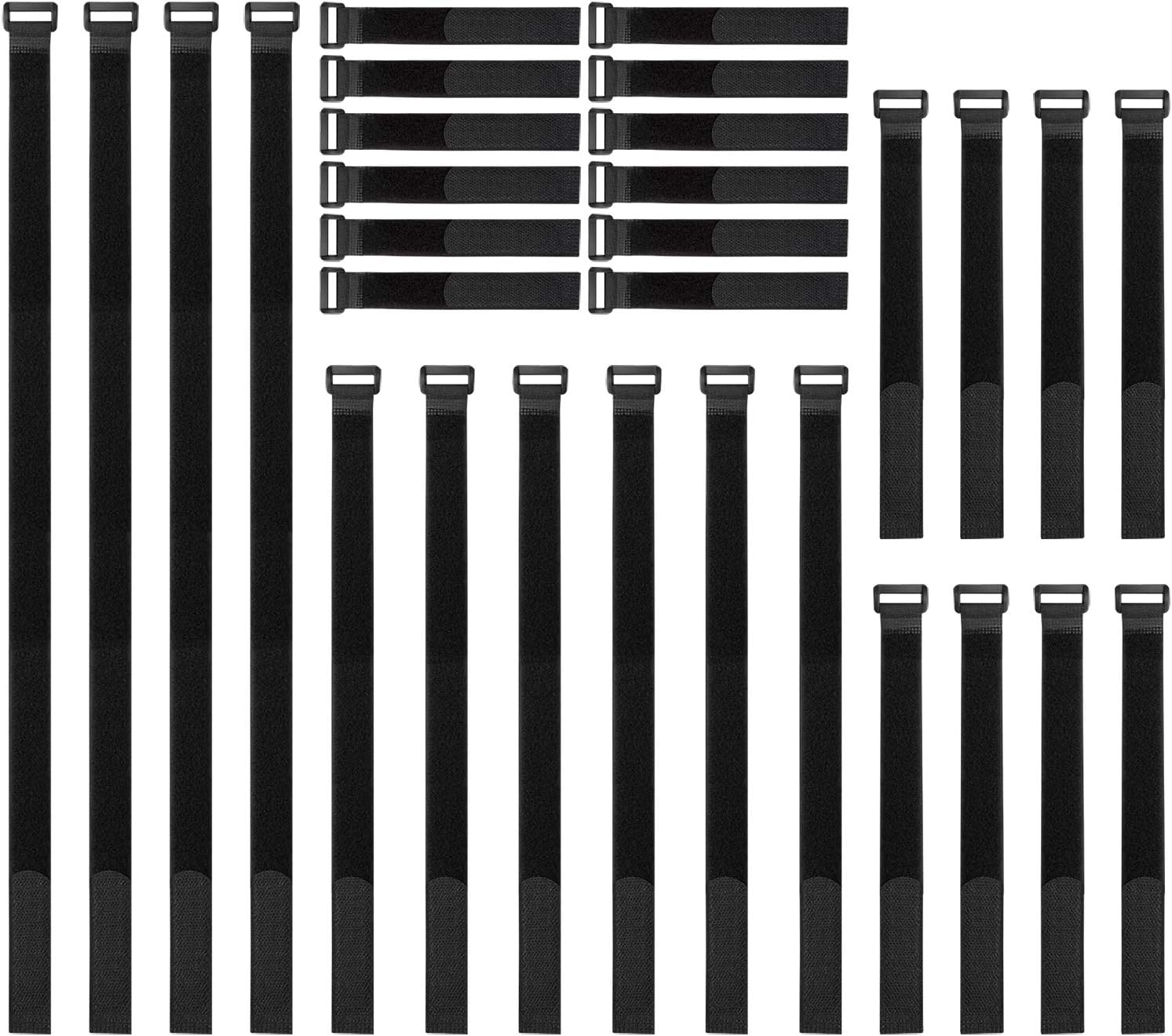 CandyHome 30 Pack Reusable Fastening Cable Straps and Cable Ties Set, Adjustable Multipurpose Hook and Loop Securing Straps for Cord Management