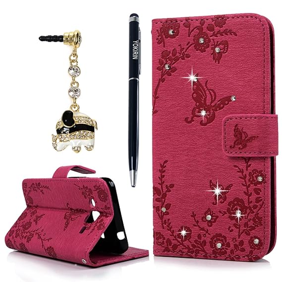 YOKIRIN J3 2016 Hülle Case, Samsung Galaxy J3 (2016 Version) Tashce Crystal Diamant Retro PU Leder Schutzhülle Handytasche St
