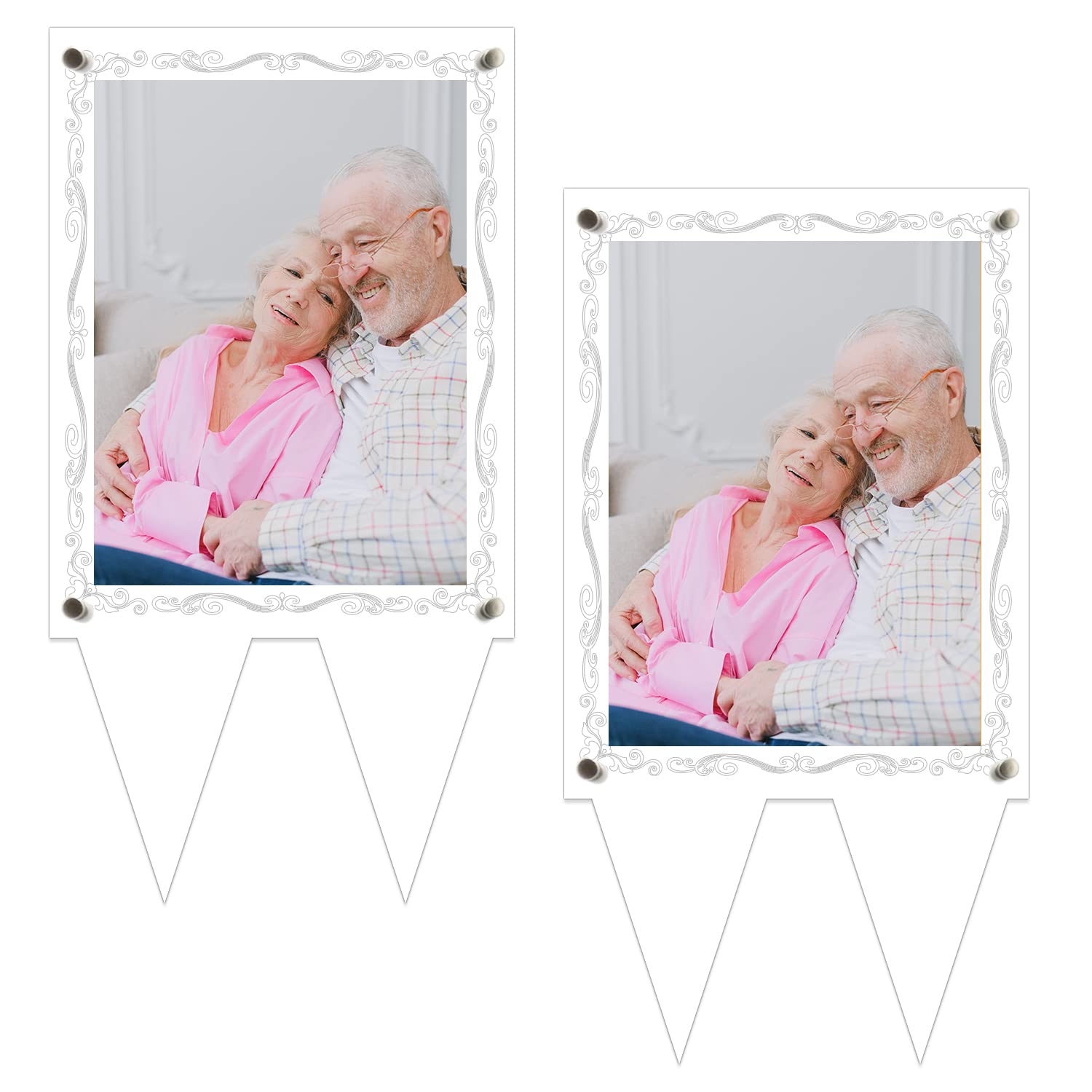 Tikitup Waterproof Picture Frame for Grave, Cemetery Decorations, 2PCS Acrylic Outdoor Frame, 5x7 inches (2pcs)