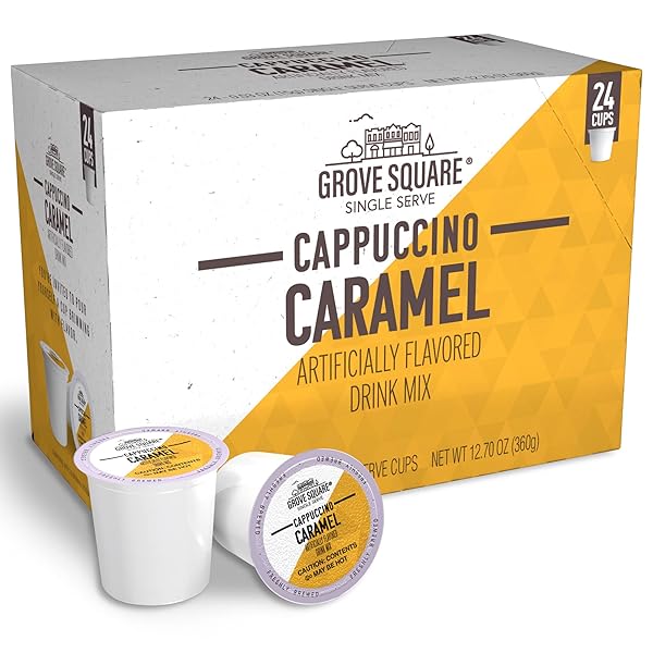 GROVE SQUARE CAPPUCCINO PODS, CARAMEL, SINGLE SERVE (PACK...