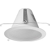 NICOR Lighting 6 inch White Airtight Recessed Cone Baffle Trim, Fits 6 inch Housings (17550A)