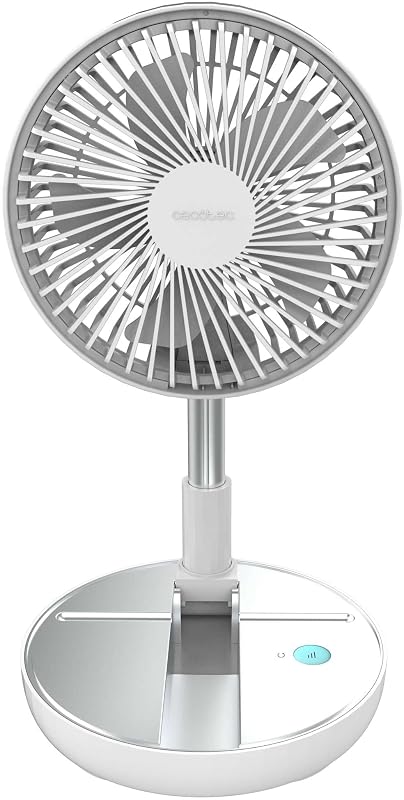 Ventilador Portátil Plegable 800 FoldAir Portable. Batería 7200mAh, Diseño Extensible y Ajustable, 5 Aspas Aerodinámicas, 8 Pulgadas, 3 Velocidades, Fácil Control