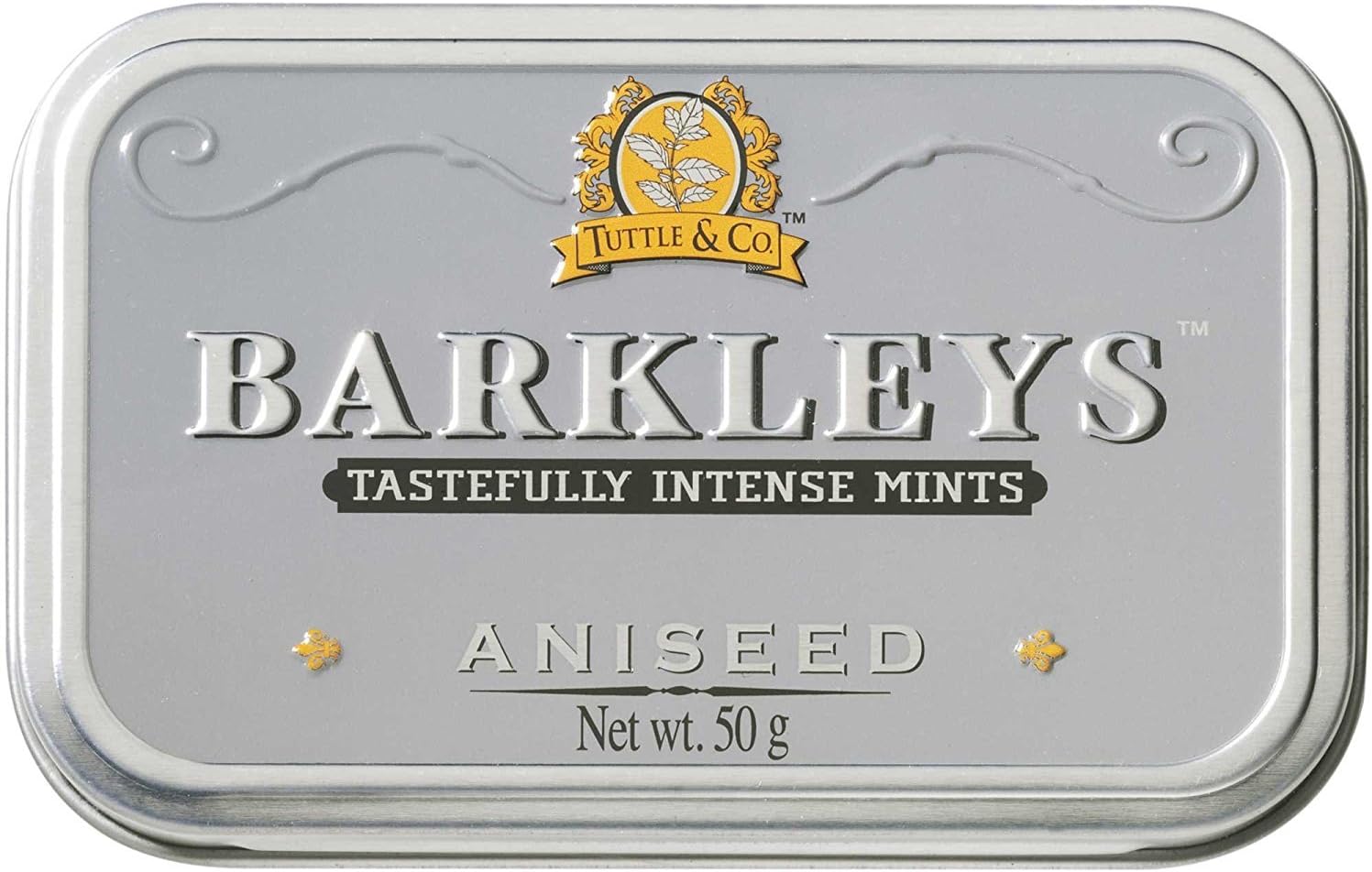 Barkleys Aniseed Mints 50g Tin (Case of 6), White, 50 g (Pack of 6)