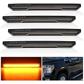 Nilight Fender Side Marker Light Smoke Lens Fits 2020-2024 GMC Sierra | 54 LED Amber Front Rear Clearance Light Compatible with 2020 2021 2022 2023 2024 Sierra 2500HD 3500HD, 4 Pack
