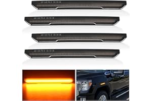 Nilight Fender Side Marker Lights 4 PCS 54 LED Smoke Lens Amber Front Rear Clearance Light Compatible with 2020 2021 2022 202