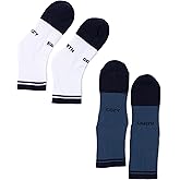 Cozy Earth Essential Quarter Socks for Women and Men – Soft Mercerized Cotton Crew Socks 2-Pack Set – Heel & Arch Support