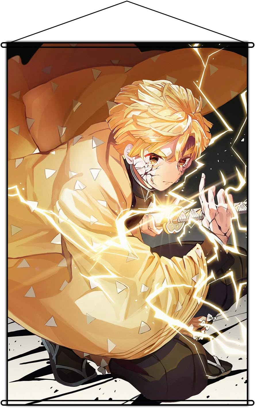 Amazon Cosfancy タペストリー 鬼滅の刃 我妻善逸 あがつまぜんいつ ポスター 掛ける絵 巻物 軸物 アニメ おしゃれ 萌え 90cmx60cm アニメ 萌えグッズ 通販