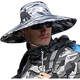 HUAMULAN 6" Super Wide Brim Sun Hats, Men and Women Bucket Hat for Fishing Hiking Garden Lawn Work Safari Camping Outdoor