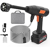 ABLEMARK Cordless Pressure Washer Battery Powered 1100PSI Portable Power Washer Gun with 6-in-1 Nozzle & Foam Cannon, 21V 3.0Ah Electric Handheld High Pressure Cleaning for Car Patio