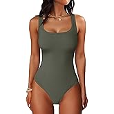 ANRABESS Bodysuits for Women Summer Ribbed Knit Scoop Neck Sleeveless Sexy Slim Fitted Tank Tops 2026 Teen Girls Body Suits