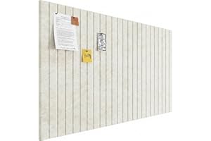 Large Felt Bulletin Board 90 x 60cm Cork Board Alternative - 6 Pack Slat Wall Paneling with 30 Pushpins, Pin Boards for Home 