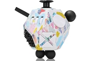 VCOSTORE Fidget Toys, 12 Sided Fidget Toy Cube for Adults Kids, Stress Cube Silent ADHD Autism Toys Anxiety Relief, Scrawl Co