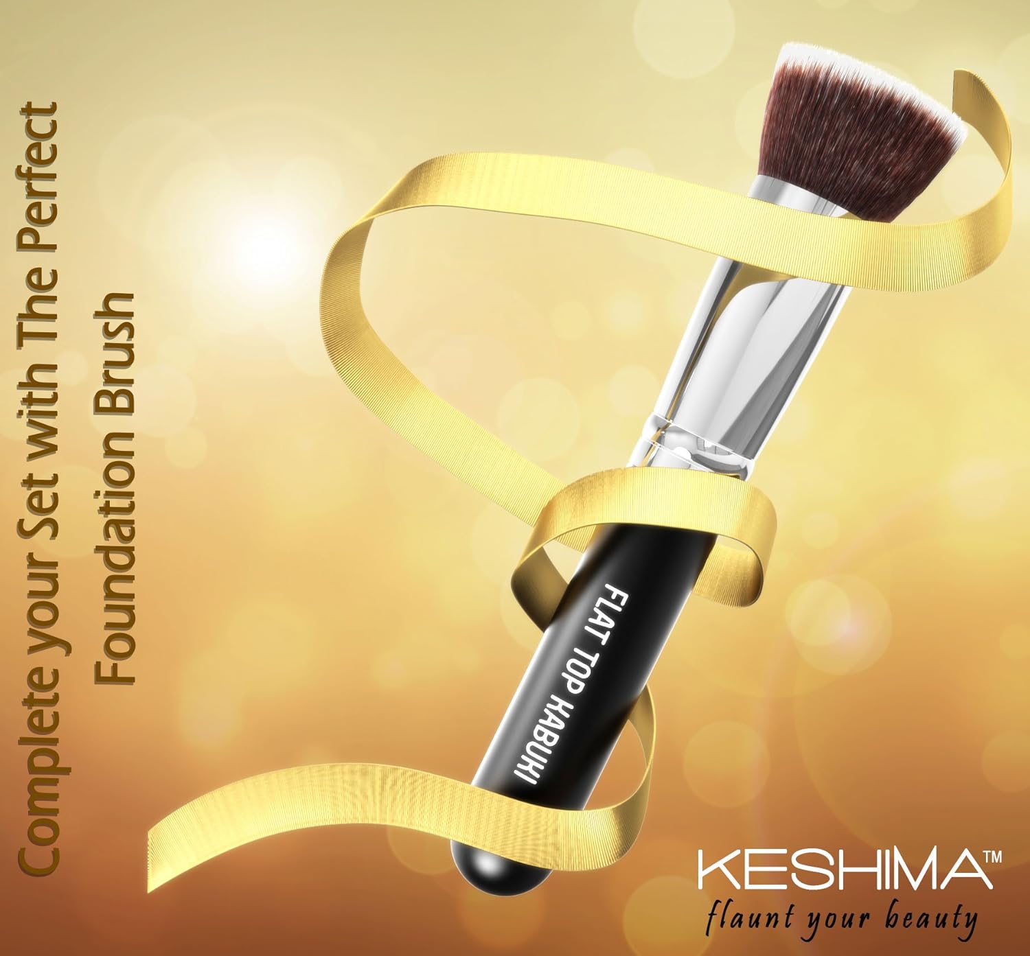 Flat Top Kabuki Foundation Brush By Keshima - Premium Makeup Brush for Liquid, Cream, and Powder - Buffing, Blending, and Face Brush: Beauty