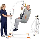 Electric Patient Lift Mobility Aid, Plug-in Powered 350LBS Capacity, White | Sling Included, Full/Partial Paralysis Mobility Aid, Body Transfer Hoist for Home Care, Hospital