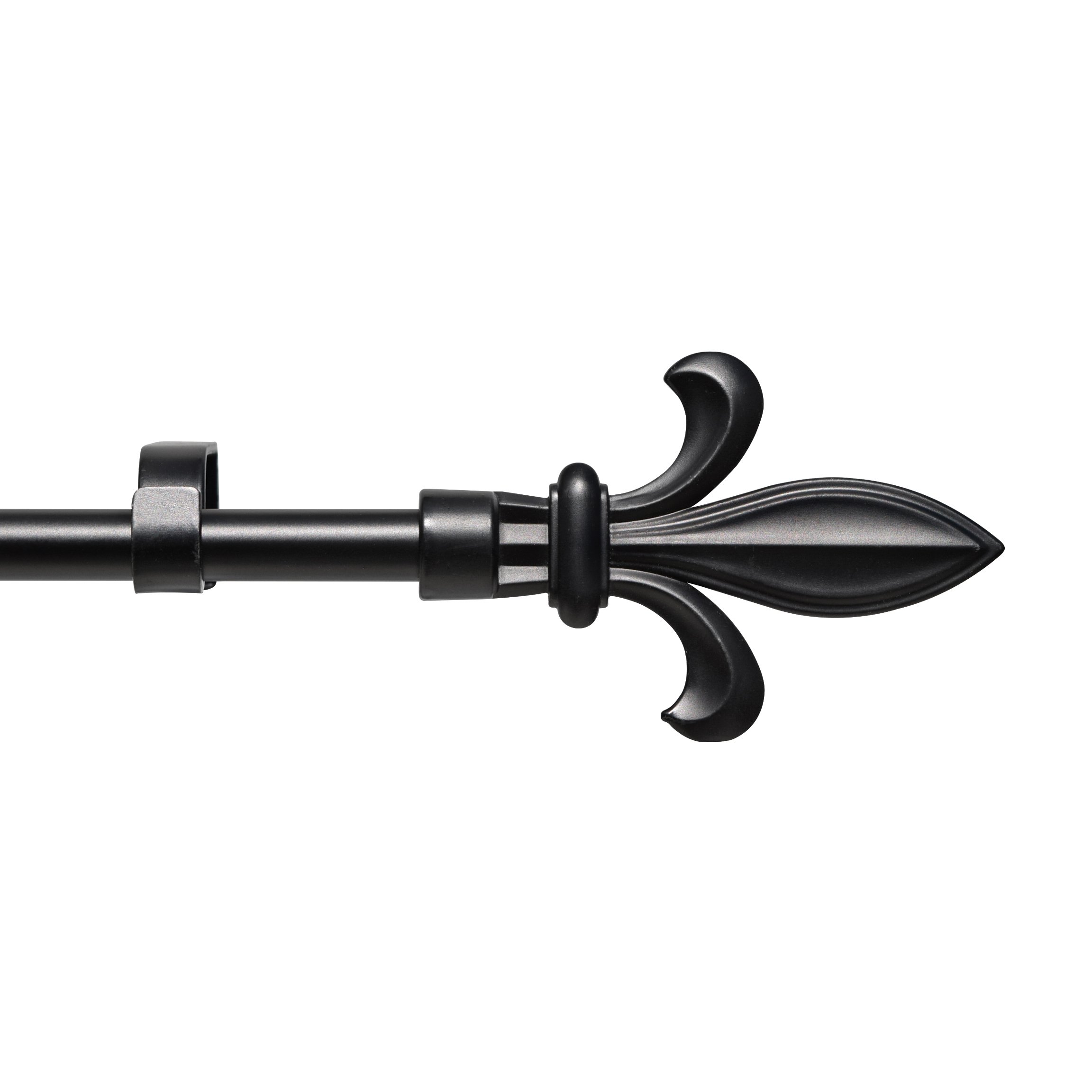 gbHome GH-6809B Austere Vogue Curtain Rod, 218-305 cm, Black, Metal Cafe Rod Window Treatment Rod Drapery Rod