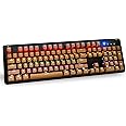 Bossi 104 Key Thick PBT Keycaps Backlit for Mechanical Keyboard, Translucent Keycaps Set for Switches Mechanical Gaming Keyboard - Light Brown (Only Keycaps)