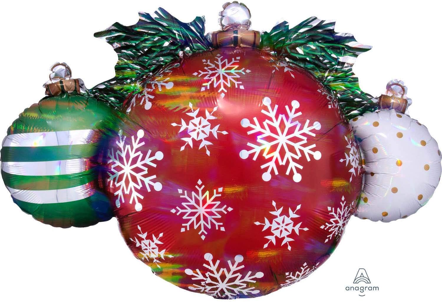 Amscan Anagram 4009301 - Iridescent Christmas Ornament Foil SuperShape Balloon - 35", Multicolor - Image 4
