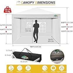 COBIZI 10x10 Pop Up Canopy Tent with Removable
