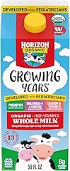 Horizon Organic Growing Years Whole Milk, High Vitamin D Organic Milk for Growing Kids with DHA Omega-3, Choline, and Prebiot