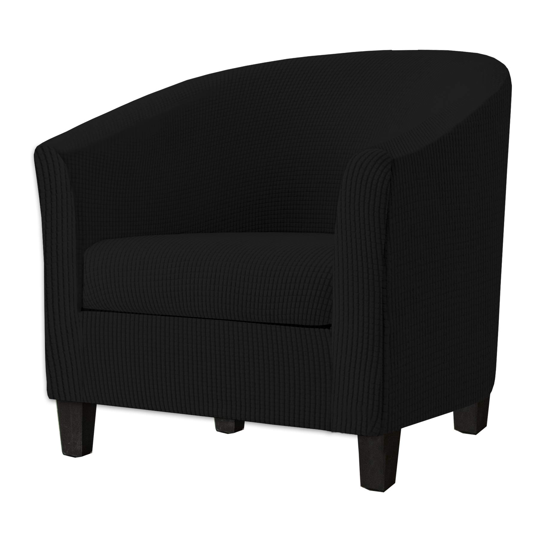 Photo 1 of SHILV. HOME 2 Piece Tub Chair Covers with Cushion Cover, Stretch Jacquard Furniture Cover,Armchair Protector Slipcover Removable Machine Washable (Black)