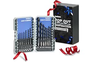 Gifts for Men,toolant Cobalt Drill Bit Set for Metal and Steel, Christmas Gifts,Stocking Stuffers for Adults, TiAlN Coated with Bullet Point Tip, for Hardened Metal&Stainless Steel, 21pcs 1/16"-1/2"