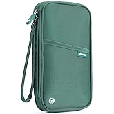 VanFn RFID Travel Passport Wallet, Family Passport Holder, Trip Document Organizer P.Travel Series (Nylon - Green)