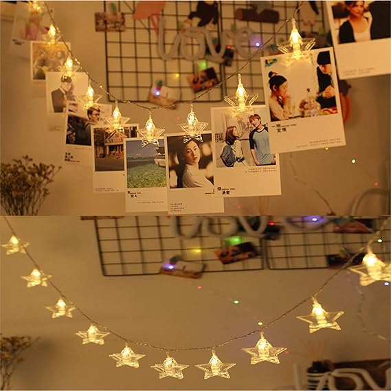 Satyam Kraft 10 LED Warm White Star LED String Lights for Decoration Christmas Light Diwali Lights for Decoration
