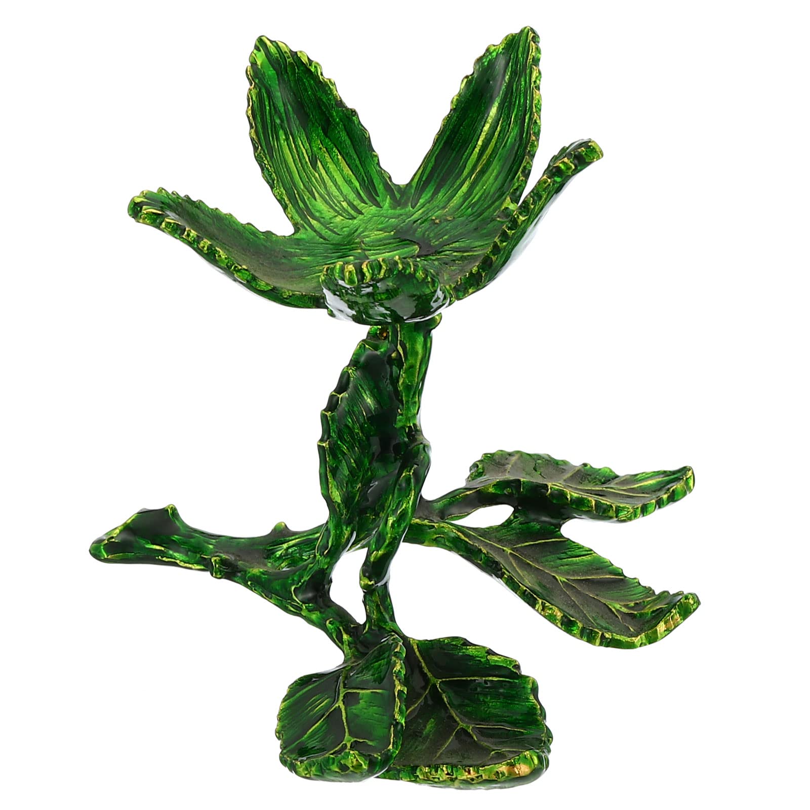 PATIKIL Crystal Ball Stand, Sphere Display Stand Photography Props for 50 to 80mm Crystal Balls Ornament Rack Holder Metal Base Rose Shape, Green