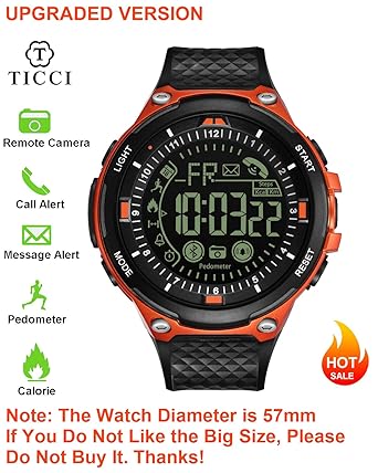 Upgraded T7 Electronic Fitness Tracker Digital Sports Bluetooth Smart Watch Waterproof Pedometer Remote Camera Call or Message Notification Reminder ...