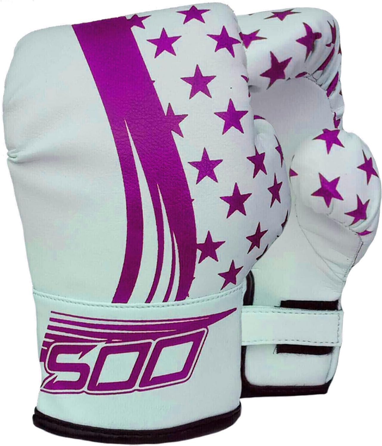 Kids Junior 2oz Pro Boxing Gloves, Kickboxing Fight Gloves, Sparring Training Punching Mitts, Heavy Bag Punch Bag MItt for Boxing Fighting Gloves Girls & Boys (Pink/White)