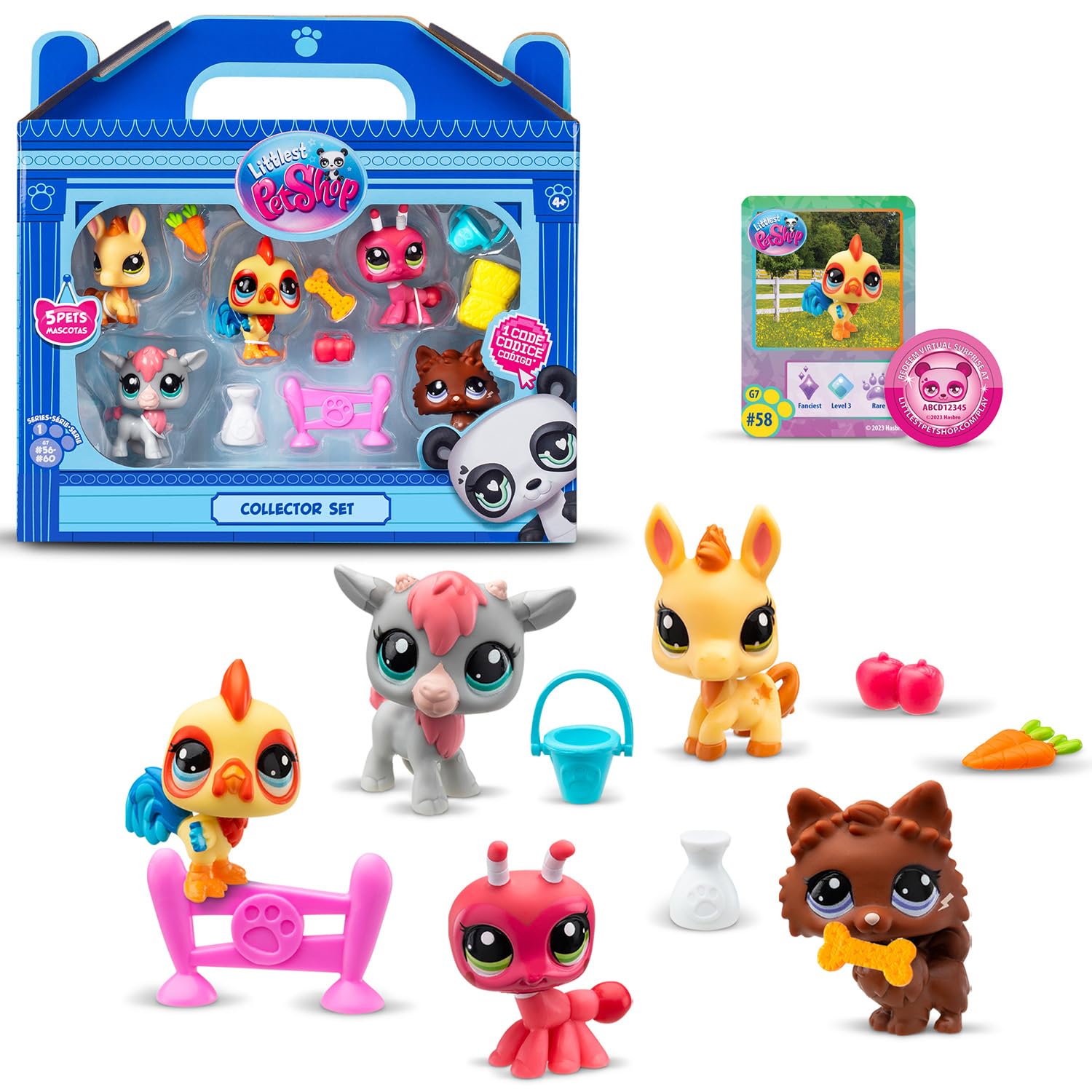 Littlest Pet Shop Collectors 5 Pack Barnyard | The Pack Contains 5 LPS Mini Pet Toys 7 Accessories 1 Collector Card And 1 Virtual Code | Collectable Toys For Girls And Boys — image 1