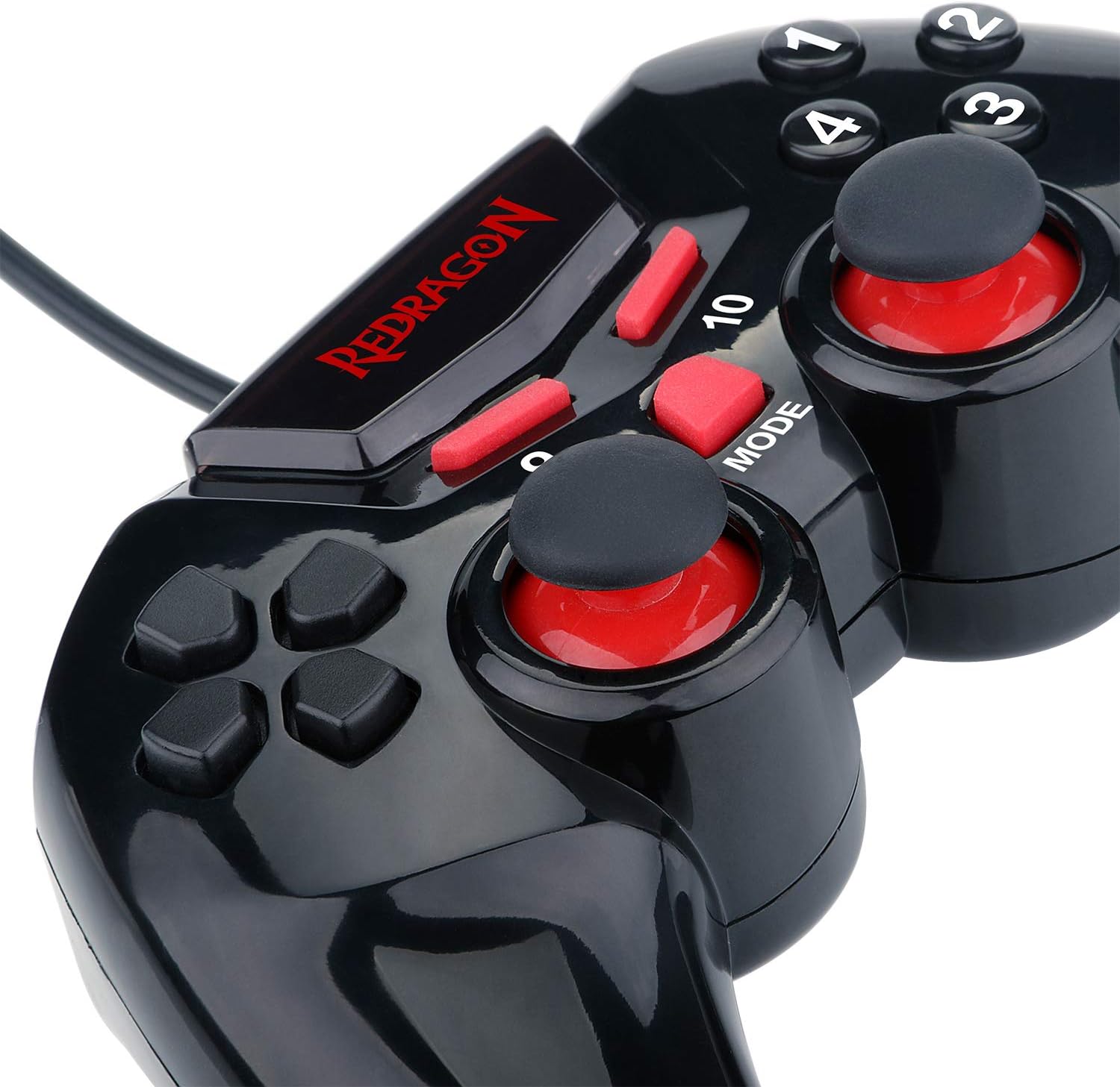 Redragon G806 Gamepad, PC Game Controller, Joystick with Dual Vibration, Seymur, for Windows PC, PS3, Playstation, Android, Xbox 360 (Black-Red, Wired): Computers & Accessories