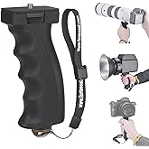 Universal Ergonomic DSLR Camera Camcorder Monocular Hand Grip Stabilizer | Portable Handheld Selfie Stick， Long Focus Lens Video Light Holder Mount for YouTube Tiktok Vlogging Starter Kit