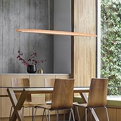 YISDESIGN 51" 36W Wood LED Linear Pendant Light