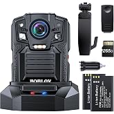 BOBLOV D7 4K Body Camera, 256GB IP67 Waterproof, 2 * 1950mAh Batteries | Wide Angle, charging dock, audio/video recording, 170&deg; lens and night vision for security and law enforcement