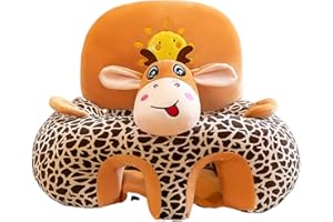 Haokaini Baby Support Seat Sofa Cover Cartoon Newborn Lounger Infant Seats Armchair Cover Baby Learning Sit Chair Sheet for 3-12 Months Toddler Boys Girls (Cover Only)
