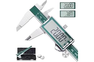 HIYEER Digital Caliper - Stainless Steel Electronic Vernier Caliper Measuring Tool with Large LCD Screen, 0-6 Inch/150mm, Inc