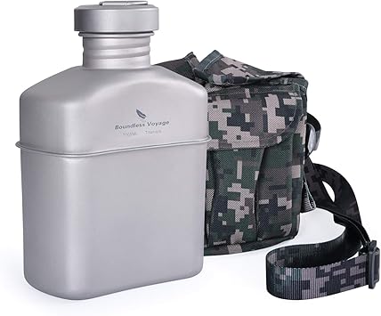 Amazon Ibasingo 99 8 チタン キャンティーン 水筒 クッキングセット パスファインダー クッキング用品 アウトドア 収納袋付き Tia Ib Ibasingo コッへル クッカーセット
