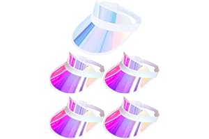 BEEVARN 5 Pack Sun Visor Hats Women Clear Colorful Party Outdoor Sports Beach Golf Cap