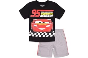 Disney Pixar Cars Lion King Lightning McQueen T-Shirt and Mesh Shorts Outfit Set Infant to Big Kid